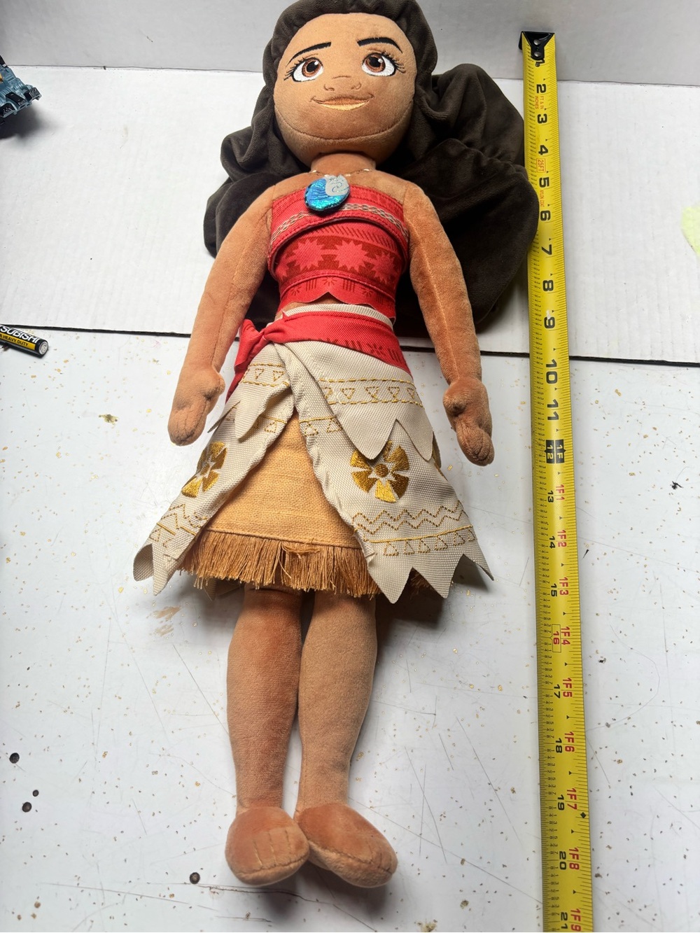 Moana Plush Doll - Brown Hair, Red Outfit - Kids Toy